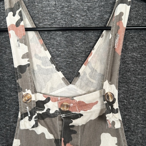 Zara kids, pink and tan gray camo camouflage overalls dress 13-14 - Picture 3 of 13